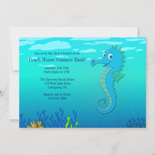 Happy Seahorse Invitation