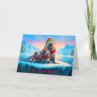 Happy Seals Folded Christmas Card