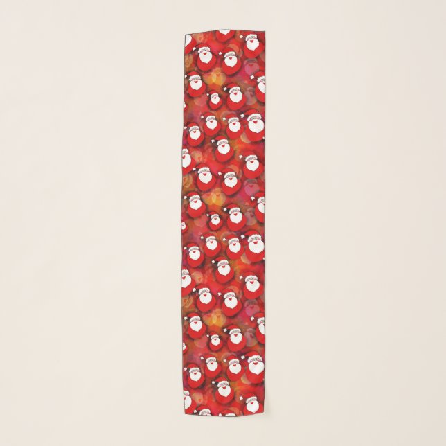 Happy Seamless Santa Claus Pattern Scarf (Front)