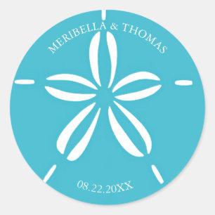 Happy Seashore Tropical Beach Sand Dollar Classic Round Sticker