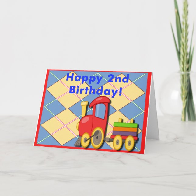Happy Second Birthday Train Card (Front)