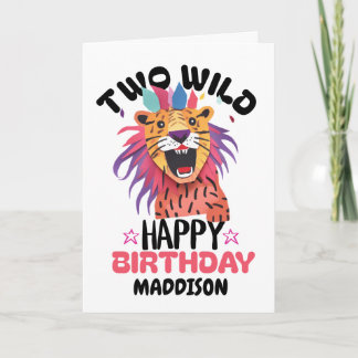 Happy Second Two Wild Safari Themed 2nd Birthday  Card