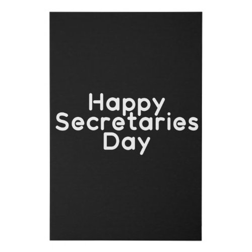 Happy Secretaries day Administrative professional Faux Canvas Print
