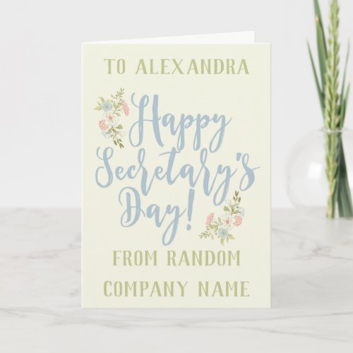 Happy Secretarys Day Personalized Greeting Card