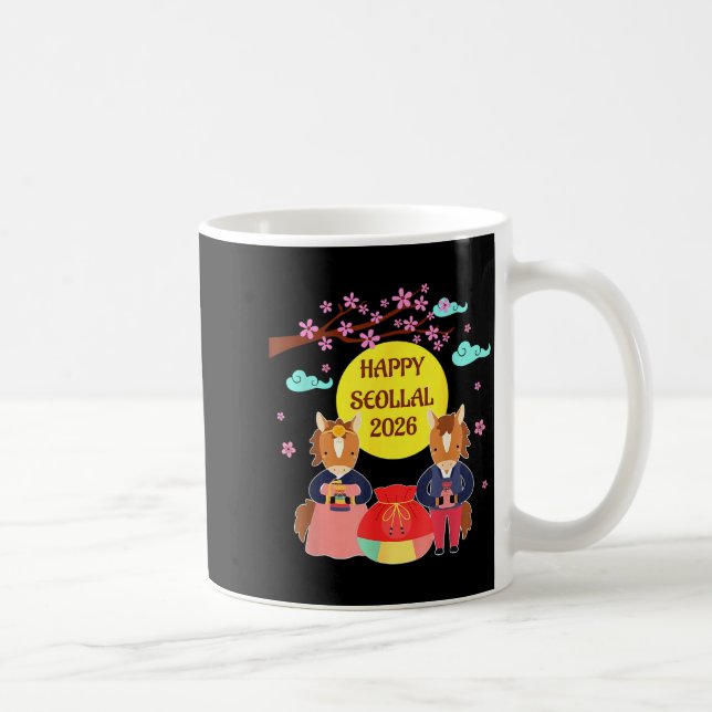 Happy Seollal 2026 Korean Lunar New Year Of The Ho Coffee Mug (Right)