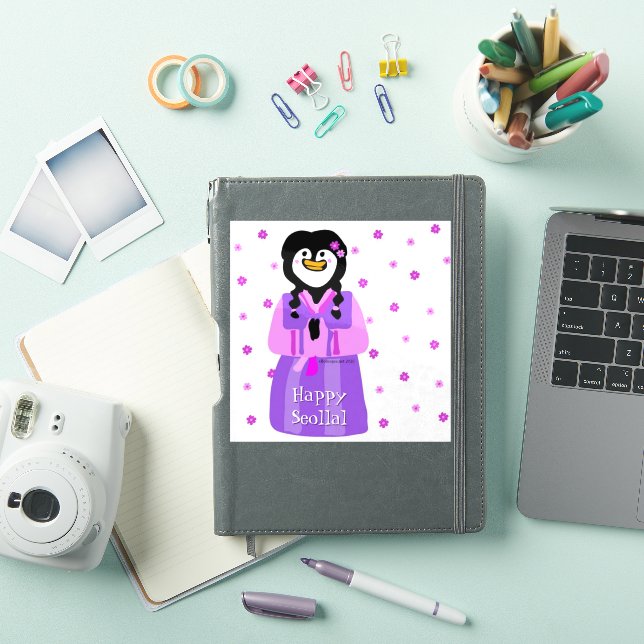 Happy Seollal Penguin Sticker (iPad Cover)