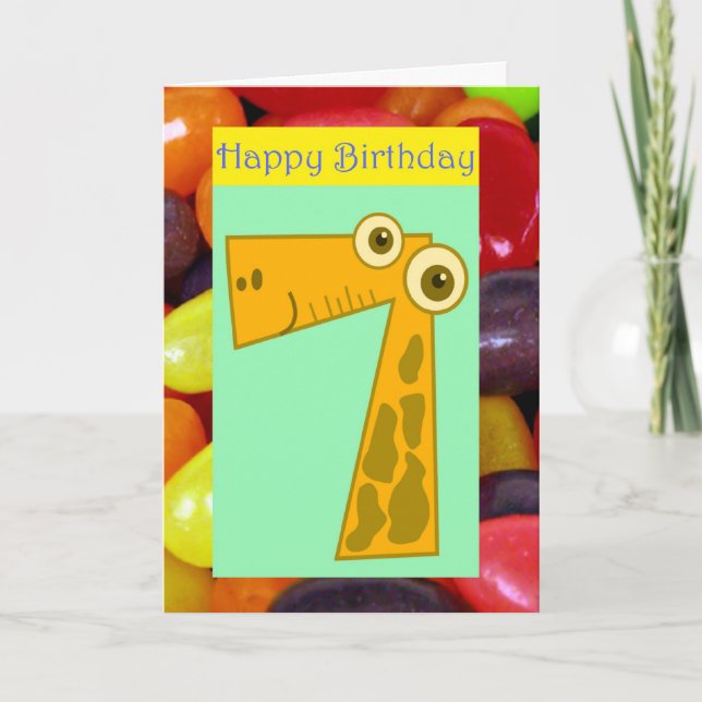 Happy seventh birthday 7th birthday turning seven card (Front)