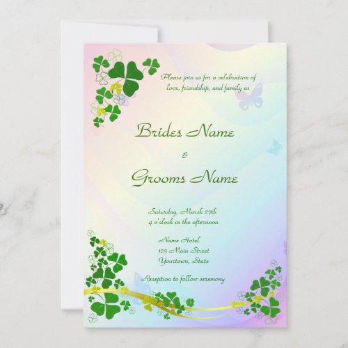 Happy Shamrock Wedding Invitation