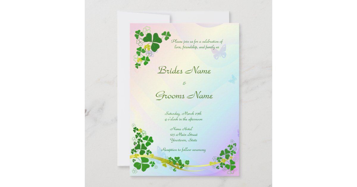 Happy Shamrock Wedding Invitation Zazzle