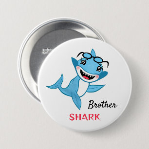 Happy Shark Family Brother Shark Button
