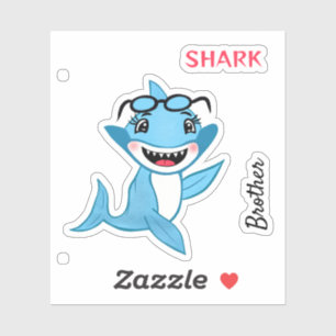 Happy Shark Family Brother Shark Sticker