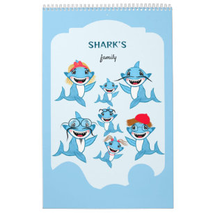 Happy Shark Family Calendar