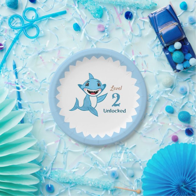 Happy Shark Family Level Two Paper Plates (Party)