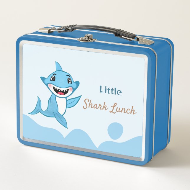 Happy Shark Family   Metal Lunch Box (Front)