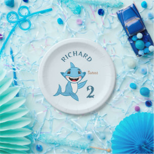 Happy Shark Family   Paper Plates