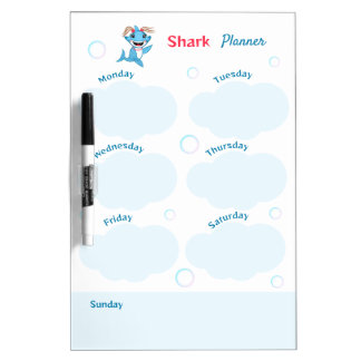 Happy Shark Family Planner Dry Erase Board