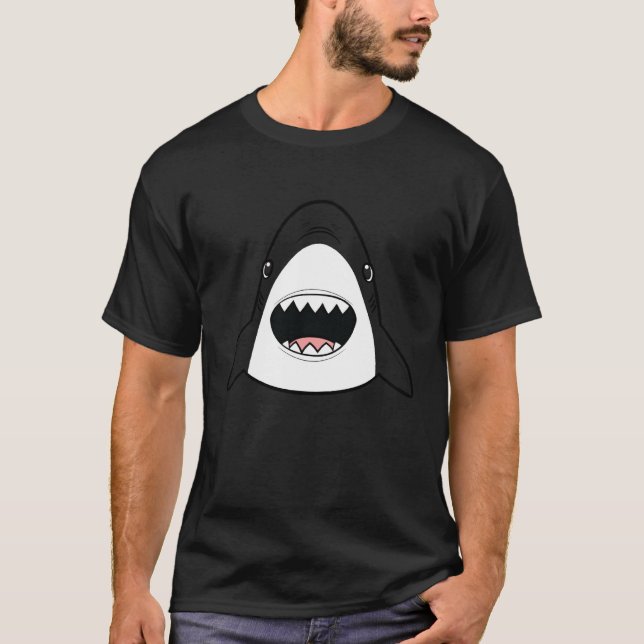 Happy Shark Lazy Halloween Carnival Costume Disgui T-Shirt (Front)