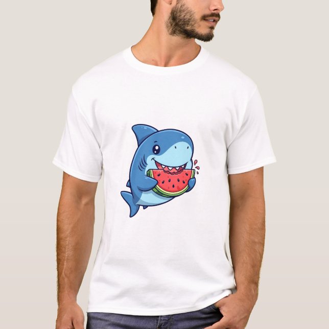 Happy Shark Snack T-Shirt (Front)