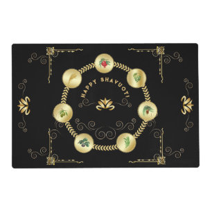 Happy SHAVUOT decorative ornament seven species Placemat
