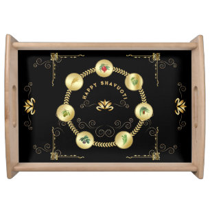 Happy SHAVUOT decorative ornament seven species Serving Tray