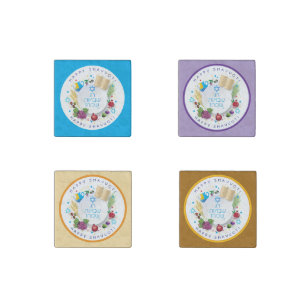 Happy SHAVUOT decorative ornament seven species Stone Magnet
