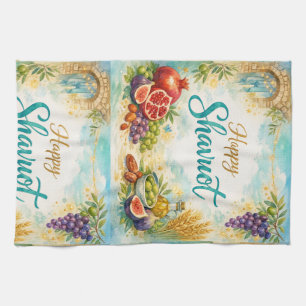 Happy Shavuot Gift, Feast of Weeks, Jewish Holiday Kitchen Towel