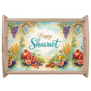 Happy Shavuot Gift, Feast of Weeks, Jewish Holiday Serving Tray