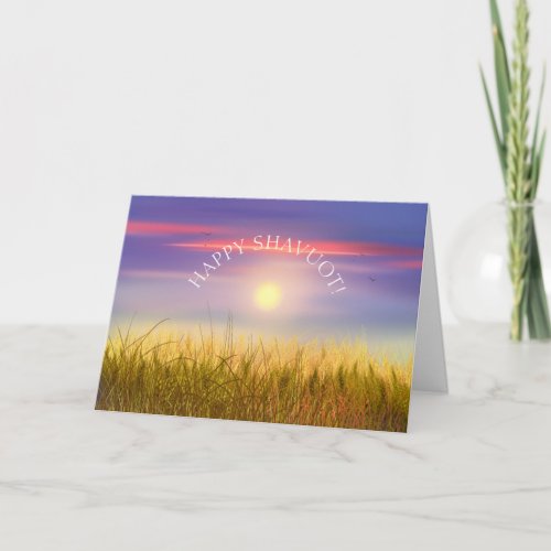 Happy SHAVUOT Gold Wheat Field Sunset Greeting Card