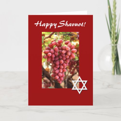 Happy Shavuot_Red GrapesStar of David Holiday Card