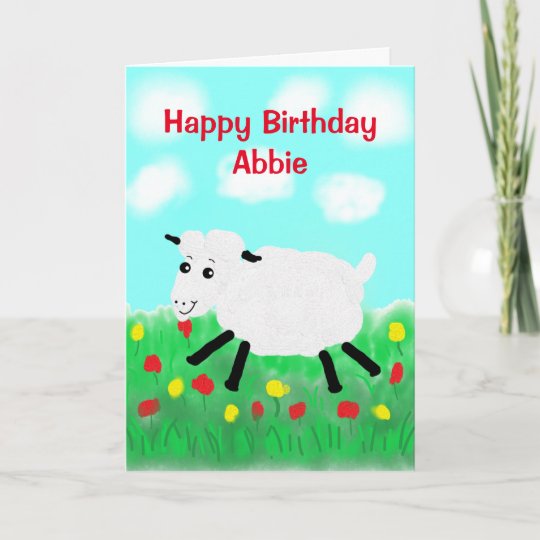 Happy Sheep Birthday Card | Zazzle.com