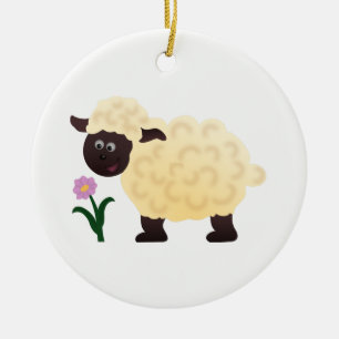 Happy Sheep Ceramic Ornament