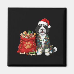 Happy Sheepadoodle Christmas Lights Dog Mom Sheepa Magnet