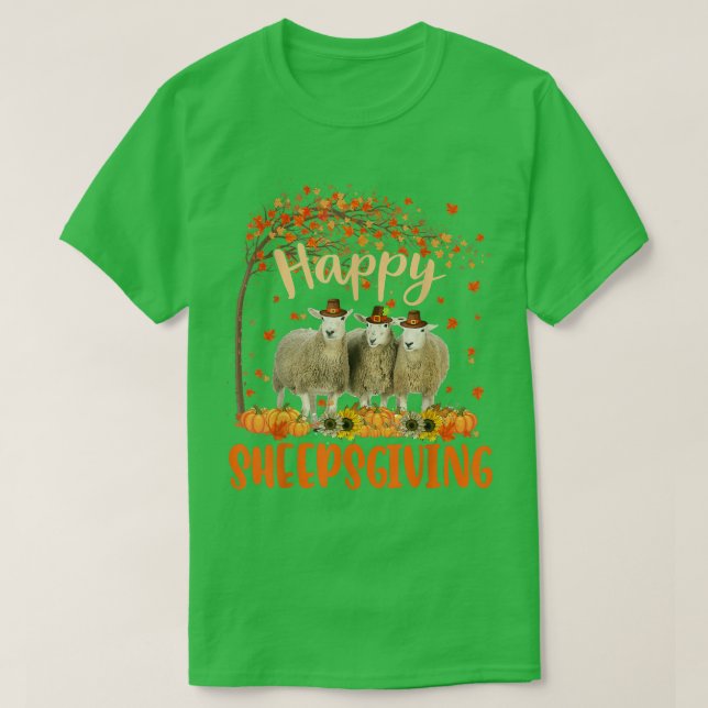 Happy Sheepsgiving Cute Thanksgiving Sheep Owner F T-Shirt (Design Front)