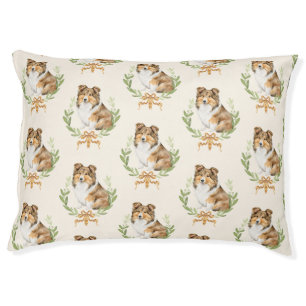 Happy Sheltie Laurel Branch Wreath Pet Bed