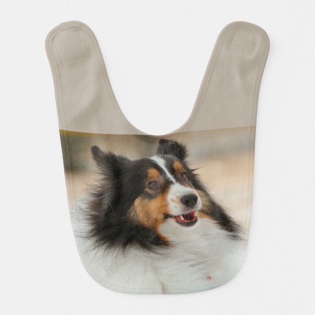 Happy Shelty Baby Bib (Front)