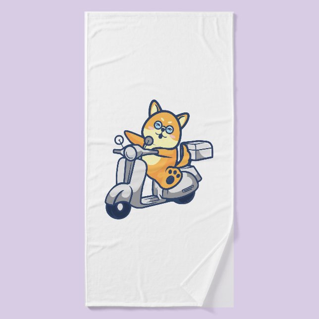 Happy Shiba Inu Bath Towel (Bath Towel)