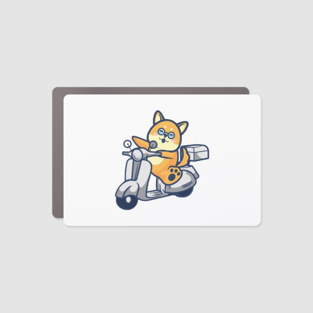 Happy Shiba Inu Car Magnet (Front)