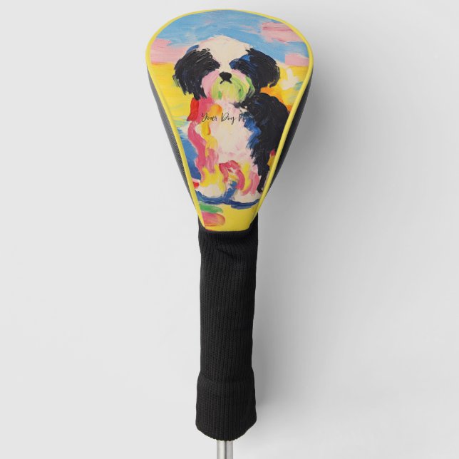 Happy Shih Tzu Dog 02 - Kaori Golf Head Cover (Front)