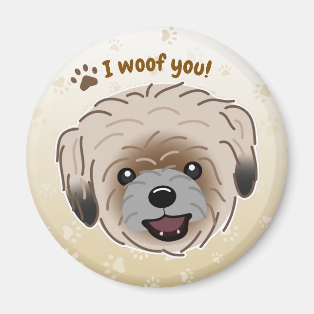 Happy Shih Tzu Dog Lover I Woof You Paws Magnet (Front)