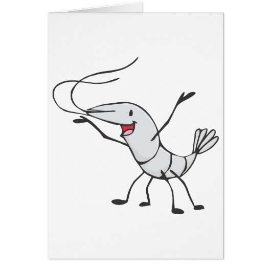 Happy Shrimp Cartoon Cards (Front)