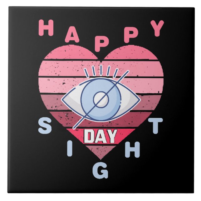 Happy Sight Day Ceramic Tile (Front)