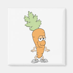 happy silly carrot cartoon magnet