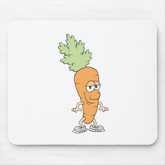 happy silly carrot cartoon mouse pad (Front)