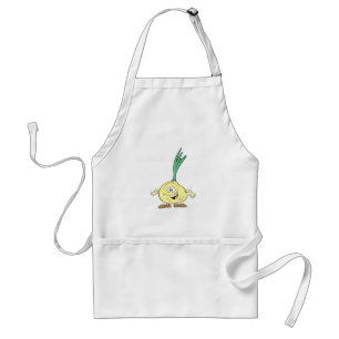 happy silly onion cartoon adult apron