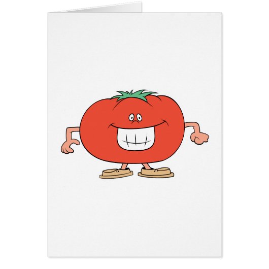 happy silly tomato cartoon cards (Front)