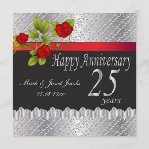 Happy Silver Anniversary 25 Years Invitation