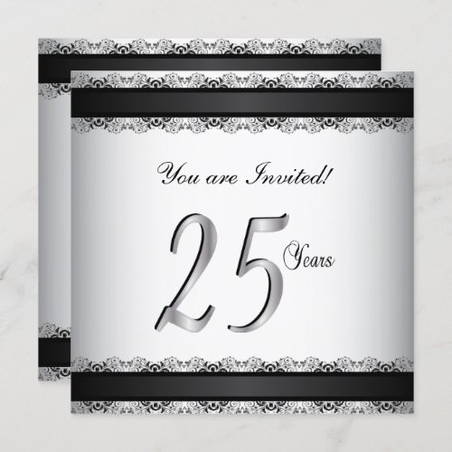Happy Silver Anniversary 25 Years Invitation
