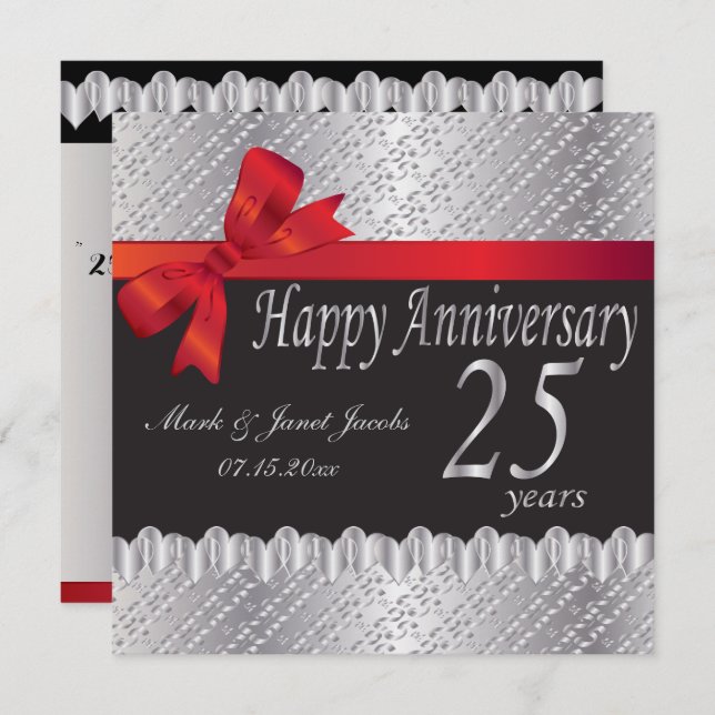 Happy Silver Anniversary | 25 Years Invitation (Front/Back)