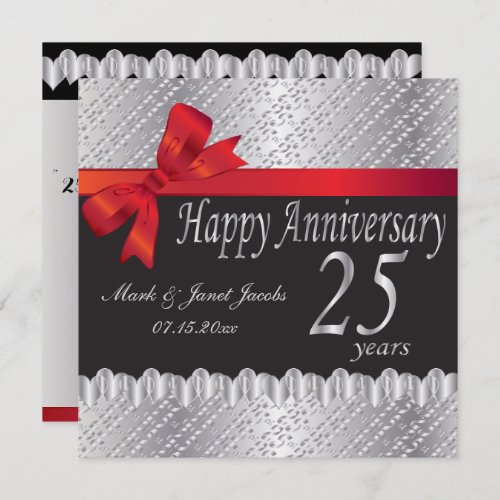 Happy Silver Anniversary  25 Years Invitation