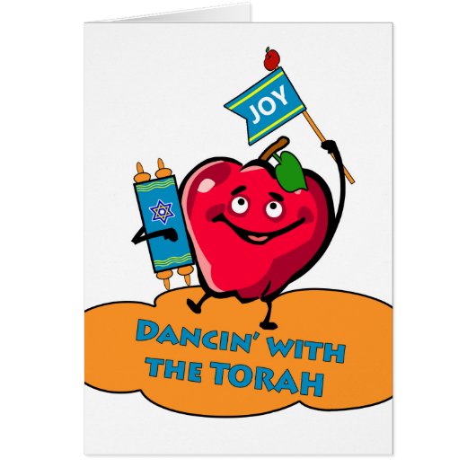 Happy Simchat Torah, Dancing with the Torah, Apple Cards (Front)